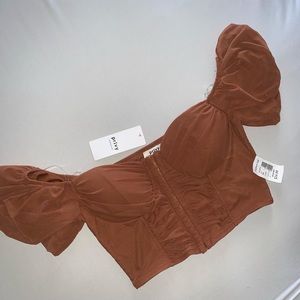 Brown Bra Crop Top